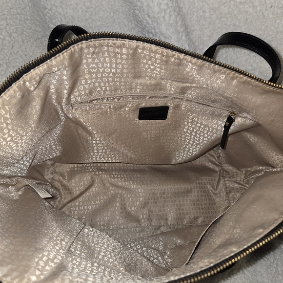 Kate Spade Tote Purse Bag Black Polka Dots - Picture 5 of 7